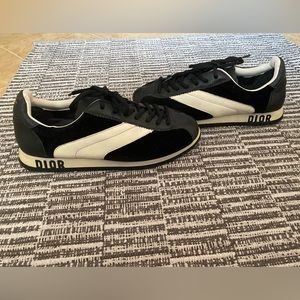 Dior Black/White Leather Diorun Sneakers Retails $1300